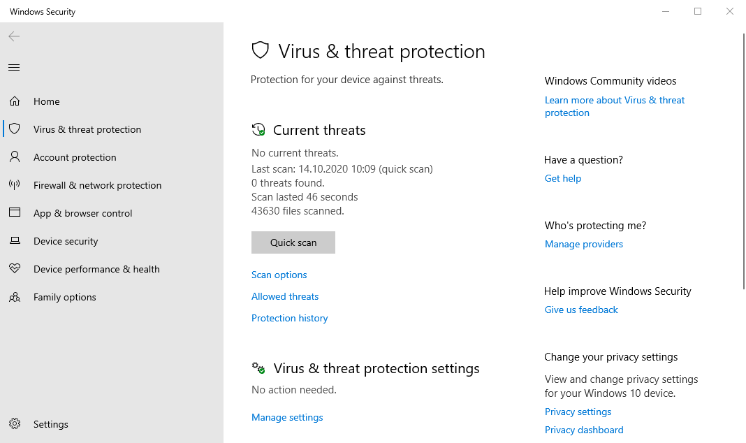 Security updates in Windows 10