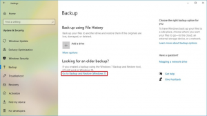 backup and restore option in settings