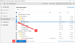 choosing files for recovery in disk drill