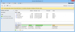 home page on Acronis Disk Director