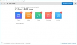 disk drill scanning page