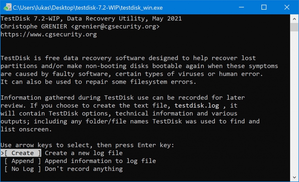 testdisk recover files windows 10