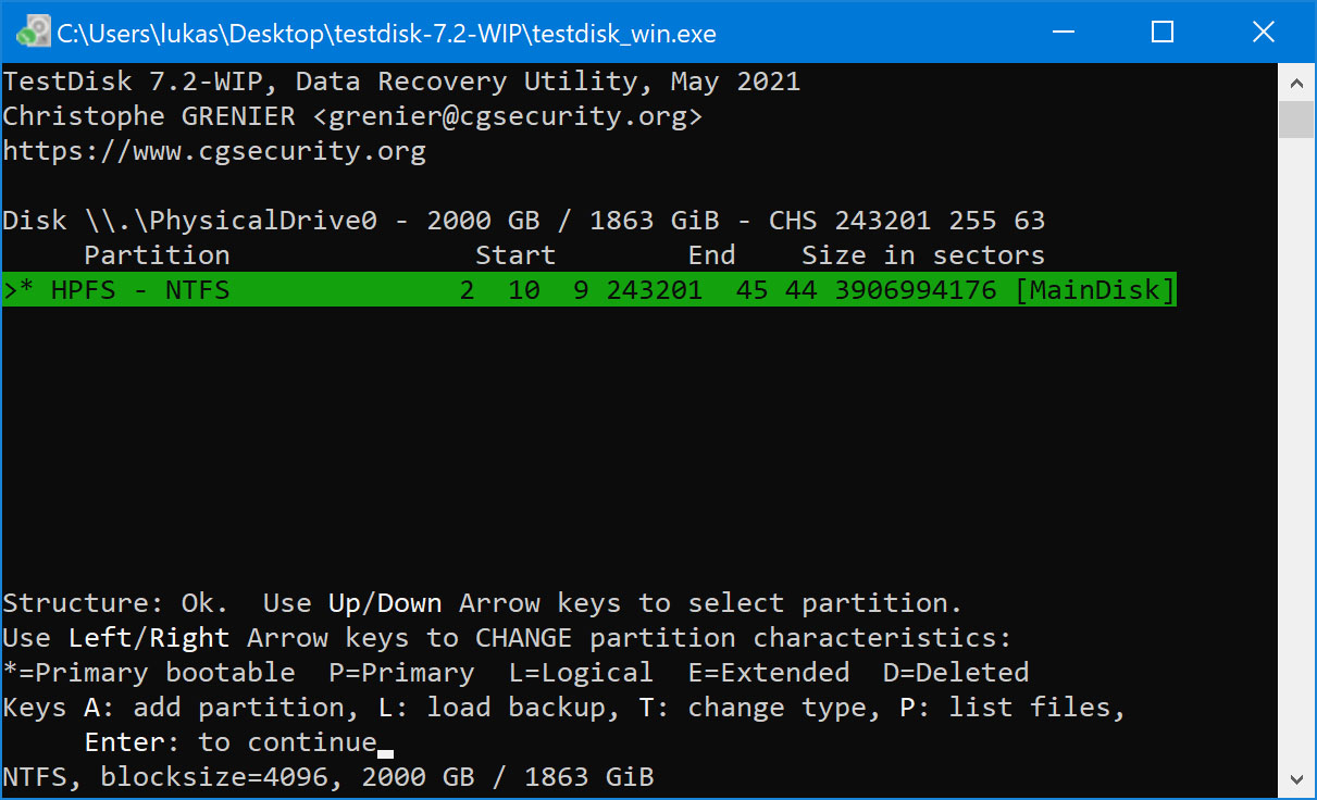 Highlight the missing logical partition