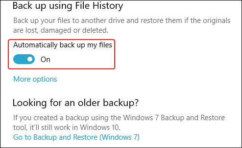 Automatically backup files 