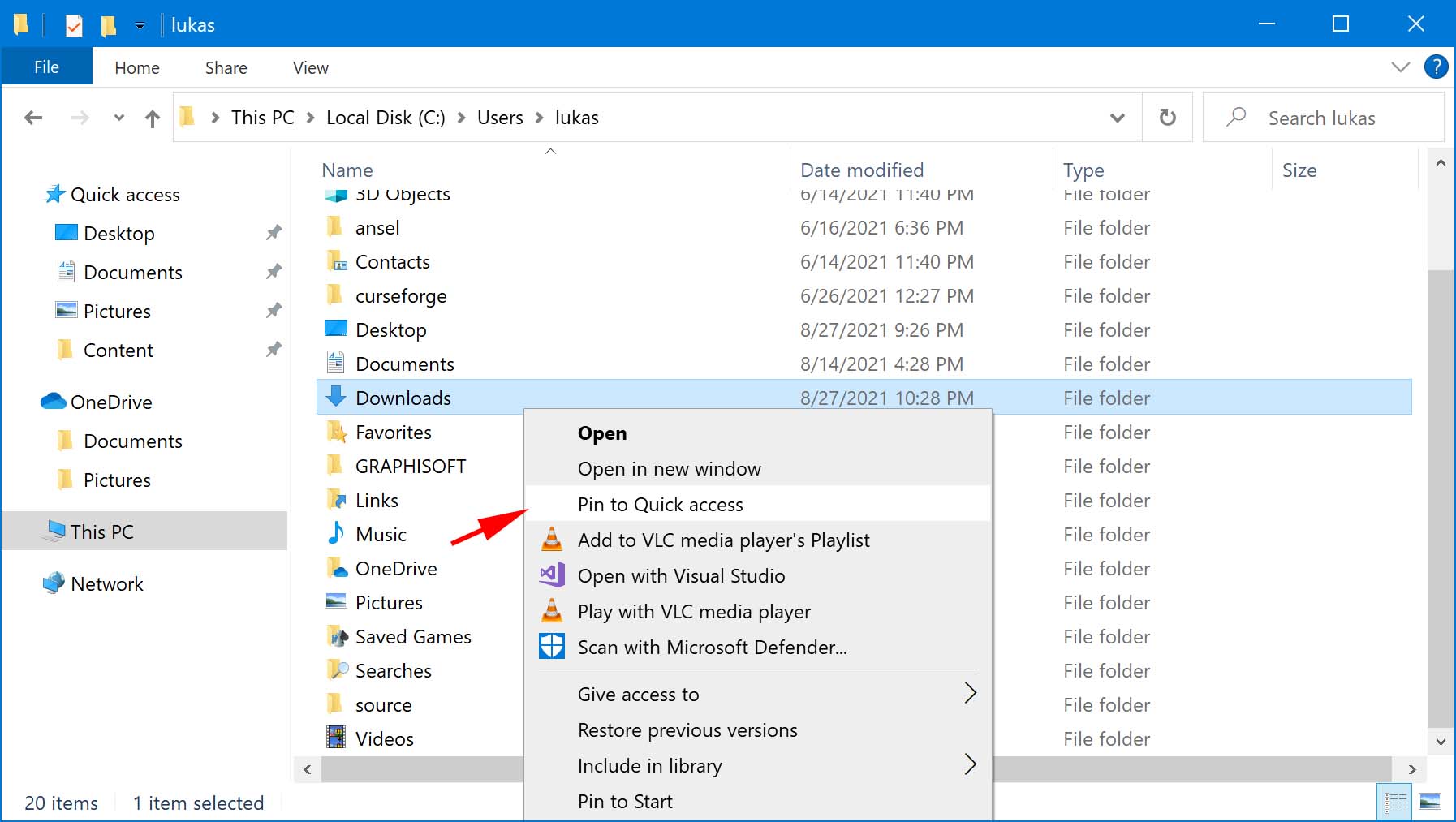 Restoring the Downloads Folder on Windows 10