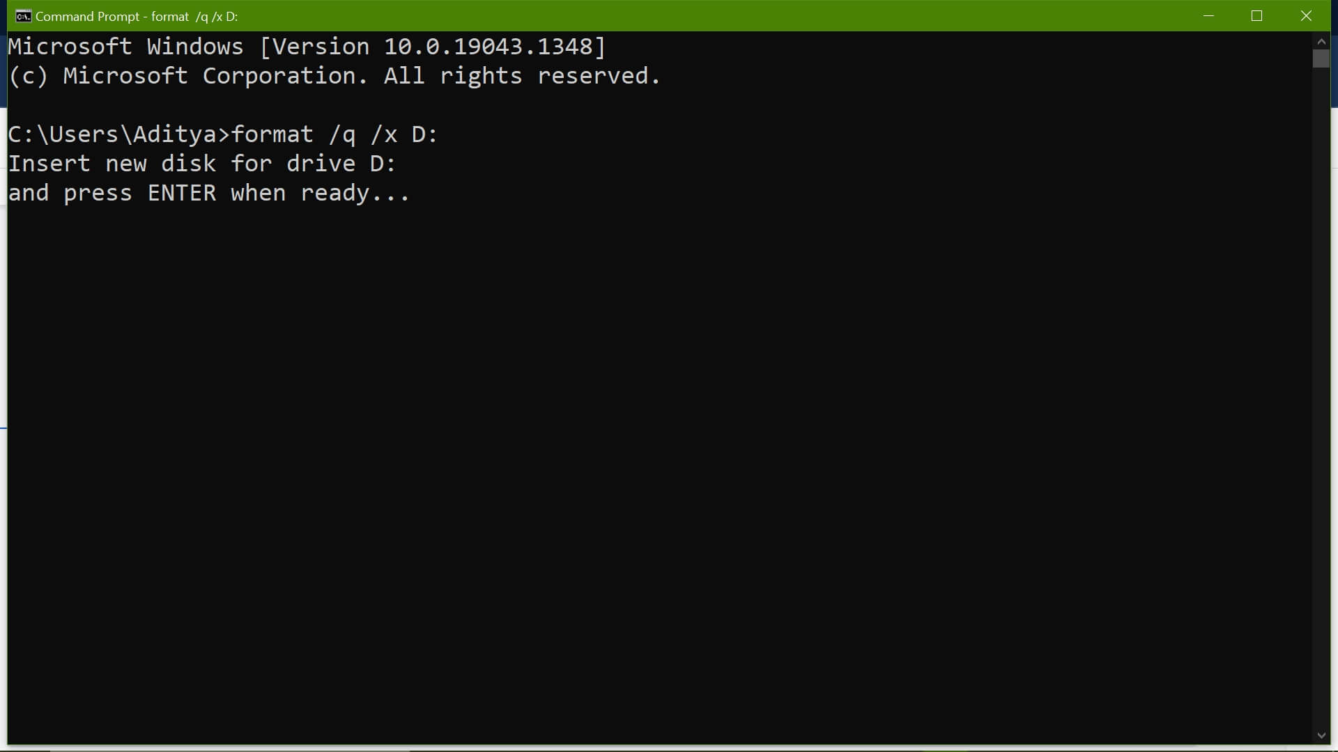 first command to start usb format in command prompt windows 10 format usb drive in windows 10