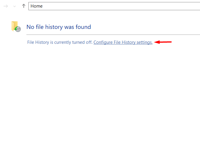Configure file history settings