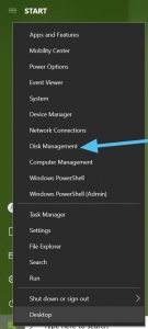disk management tool launch in windows 10