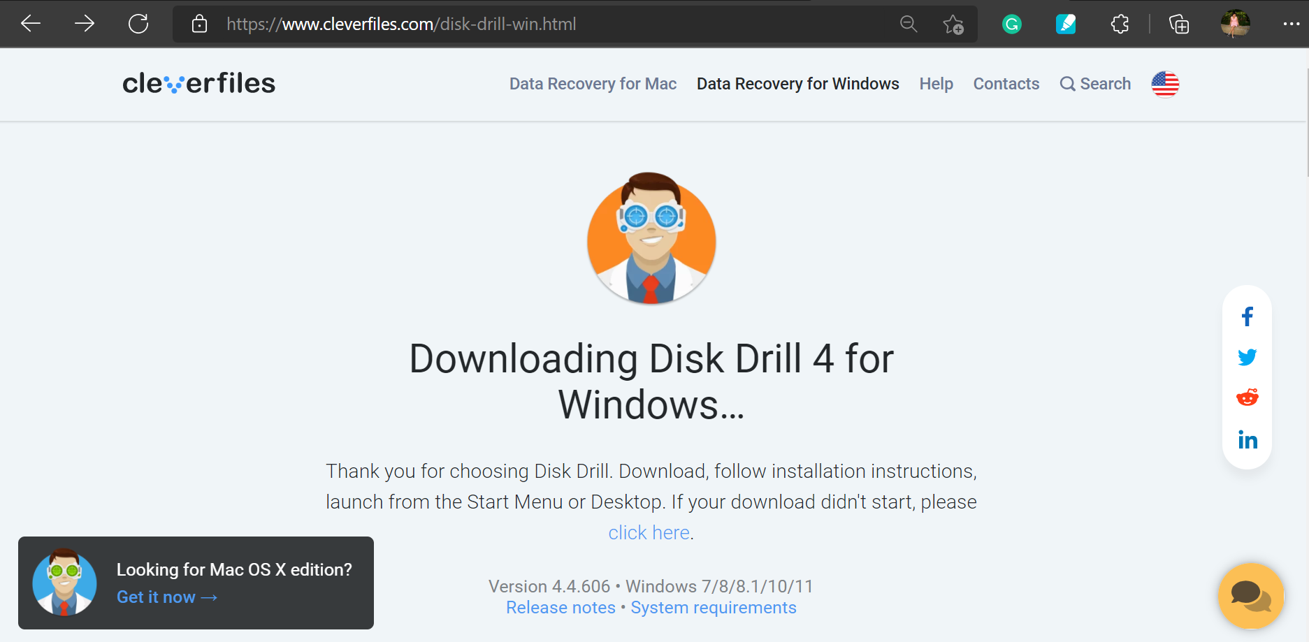 download page for disk drill for windows