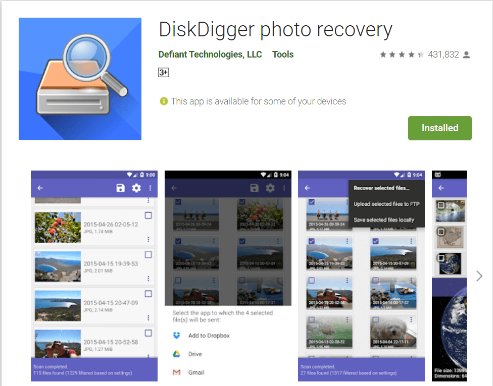 disk digger google play store