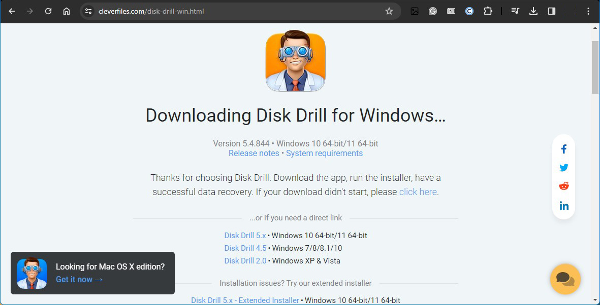 download page for disk drill for windows