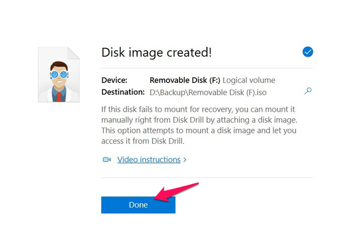disk drill disk image created