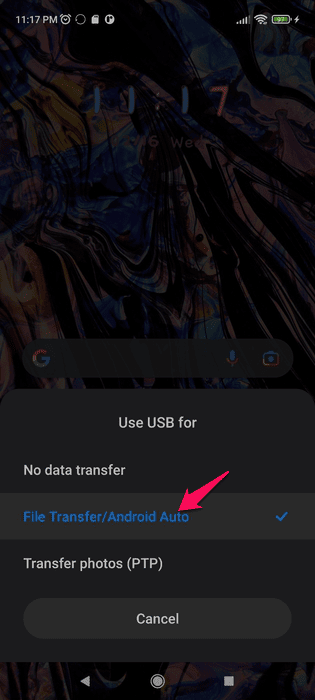 file transfer android auto