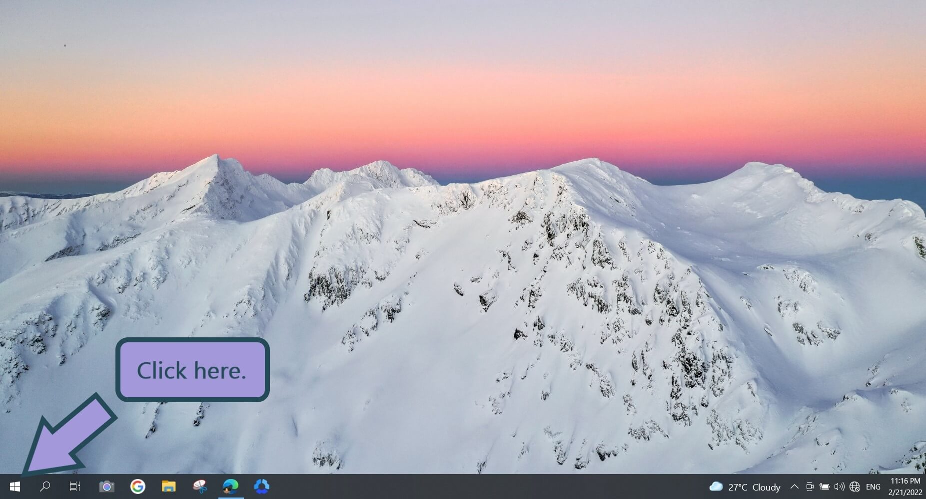 windows desktop start menu