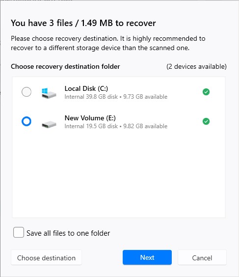 usb recovery disk drill recovery select location