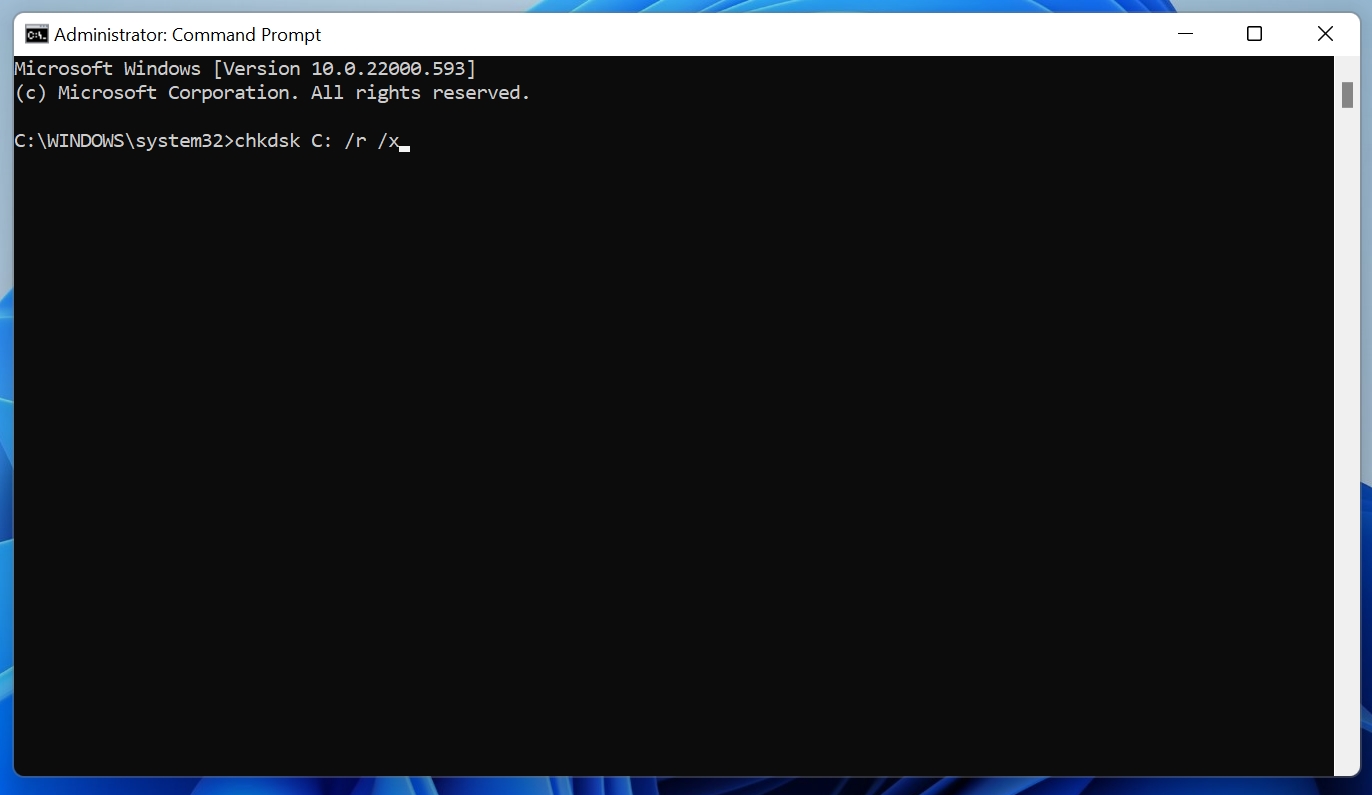 CHKDSK command in Windows.