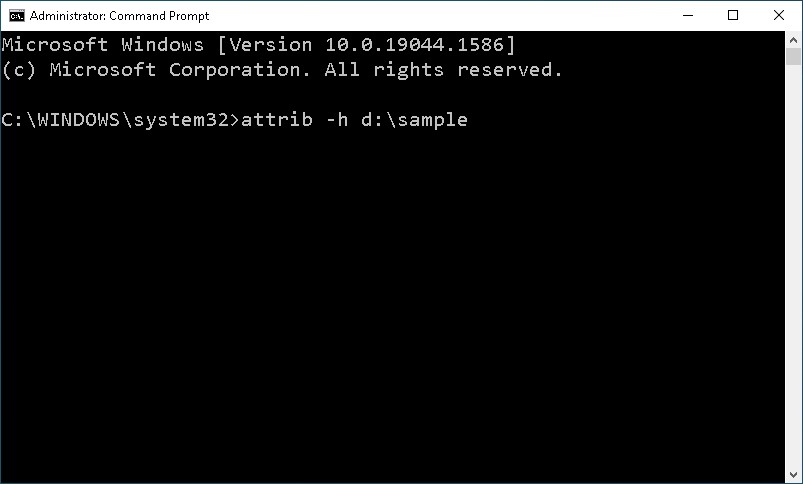 show specific command prompt h