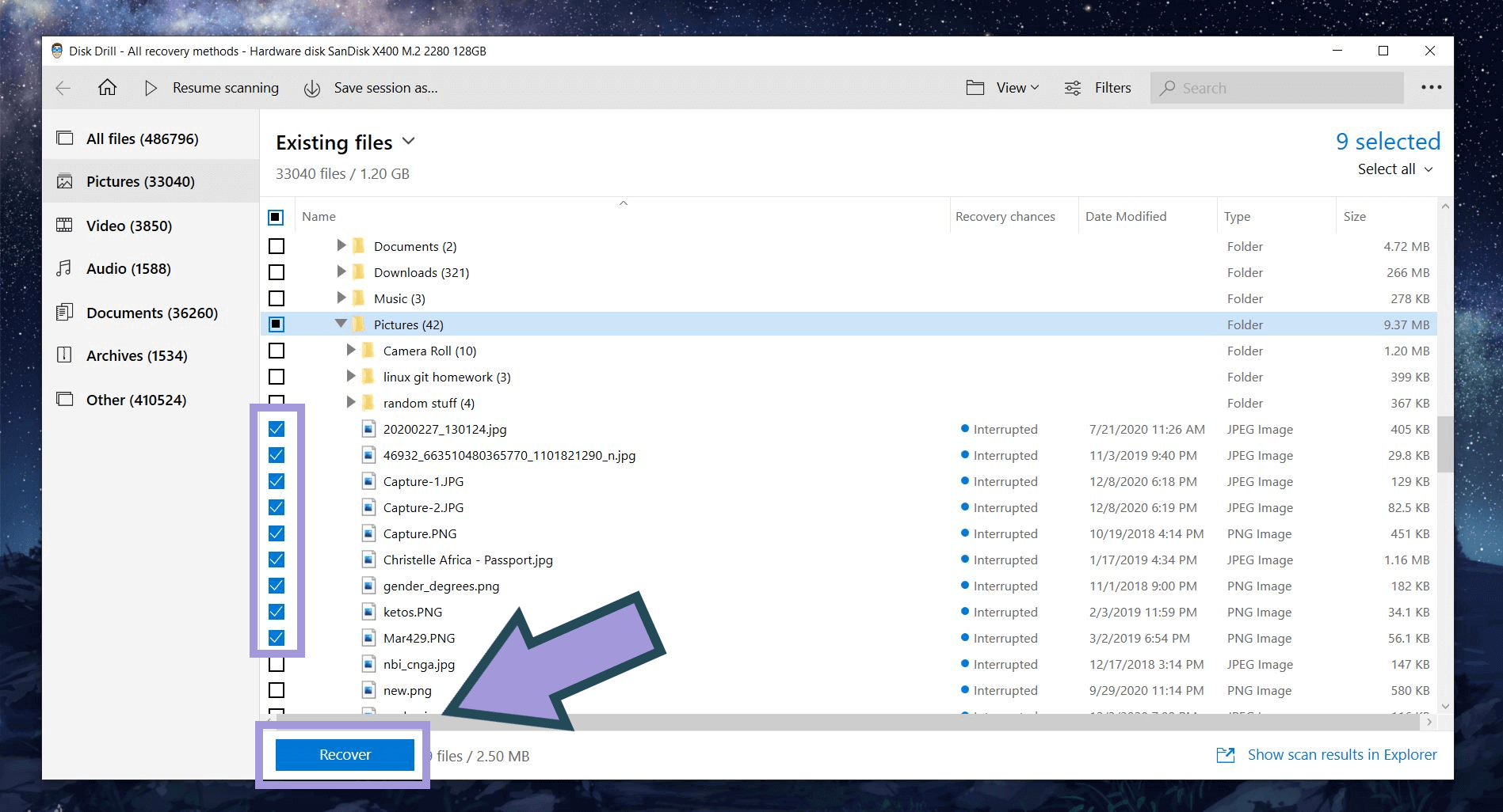 recover missing some photos when transferring to pc