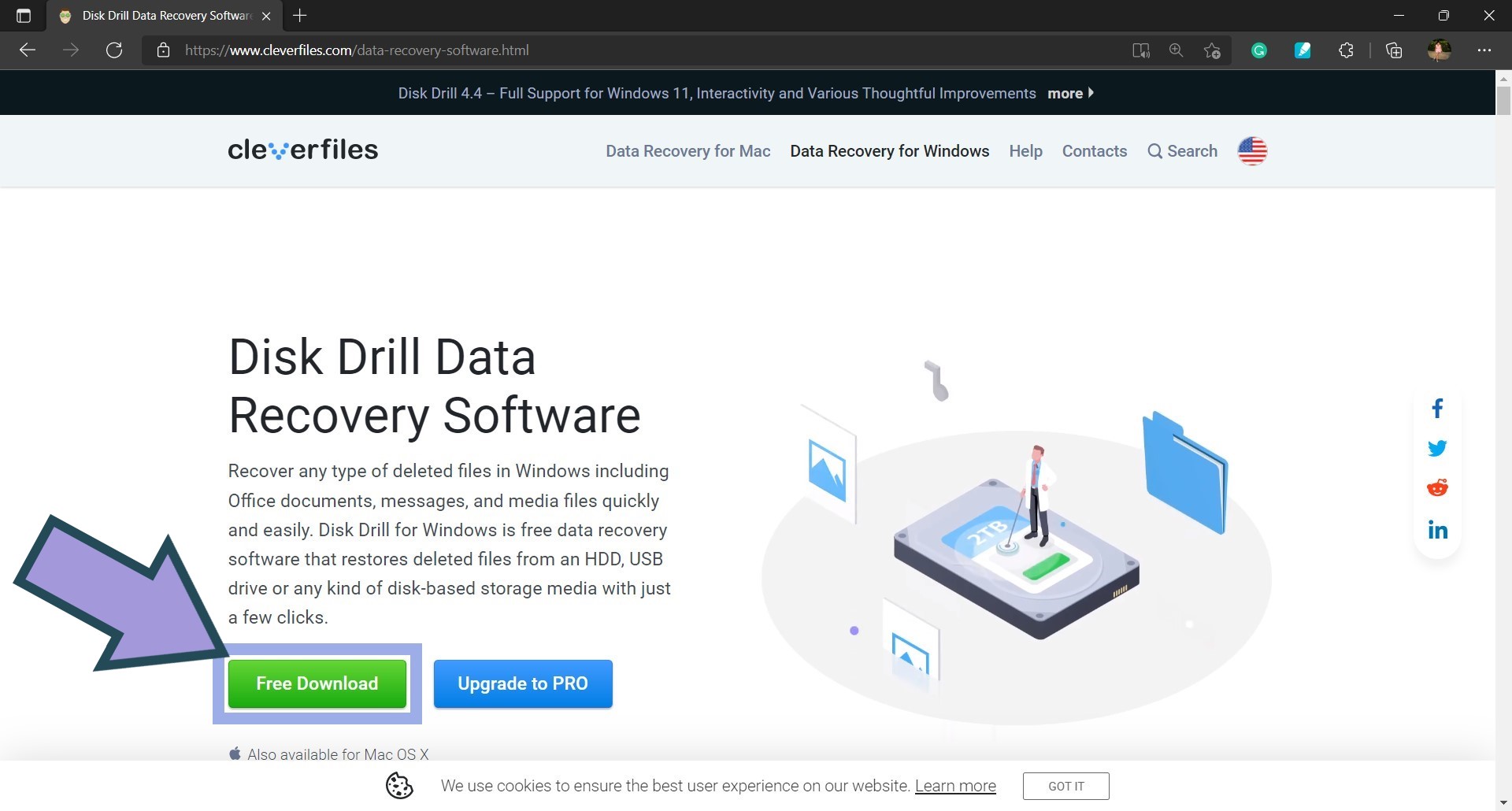 Disk Drill data recovery tool download page
