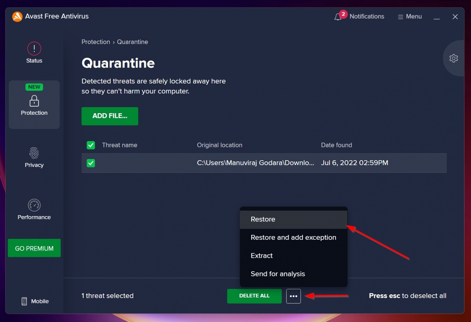 How to Recover Files Deleted by Avast and Put into Virus Chest