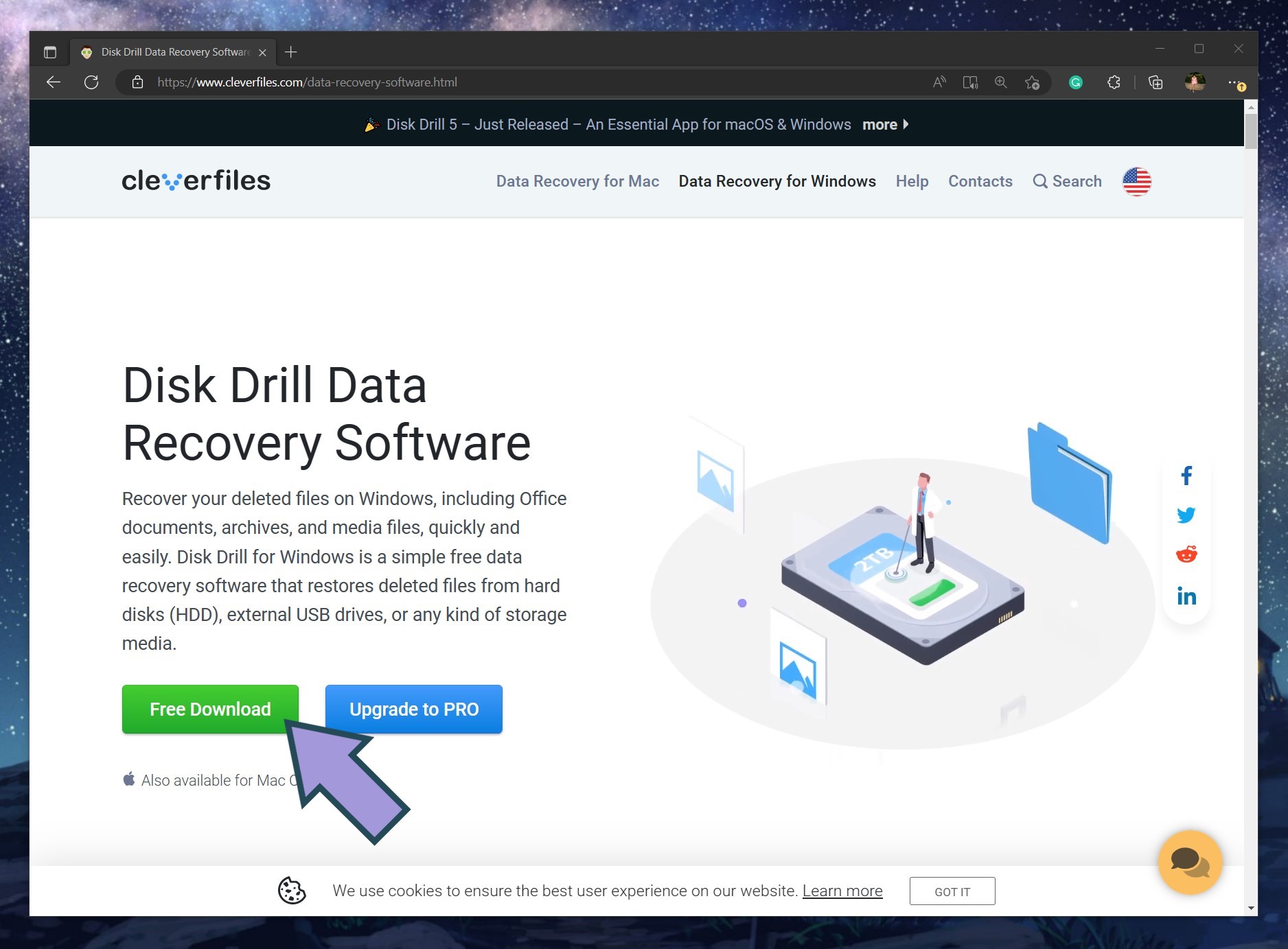 Disk Drill data recovery software download page