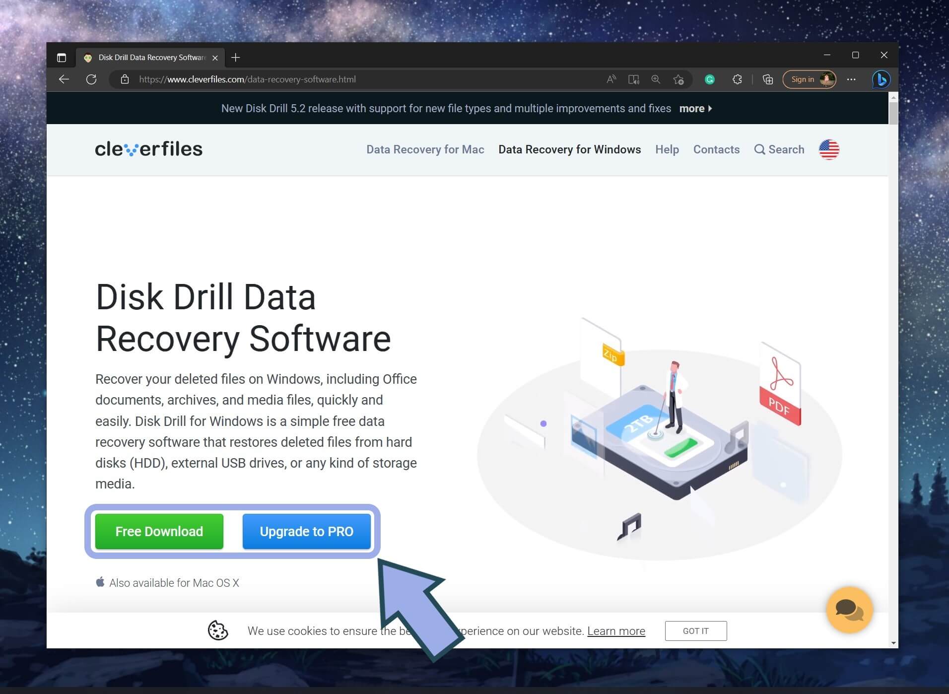 Disk Drill download page for Windows