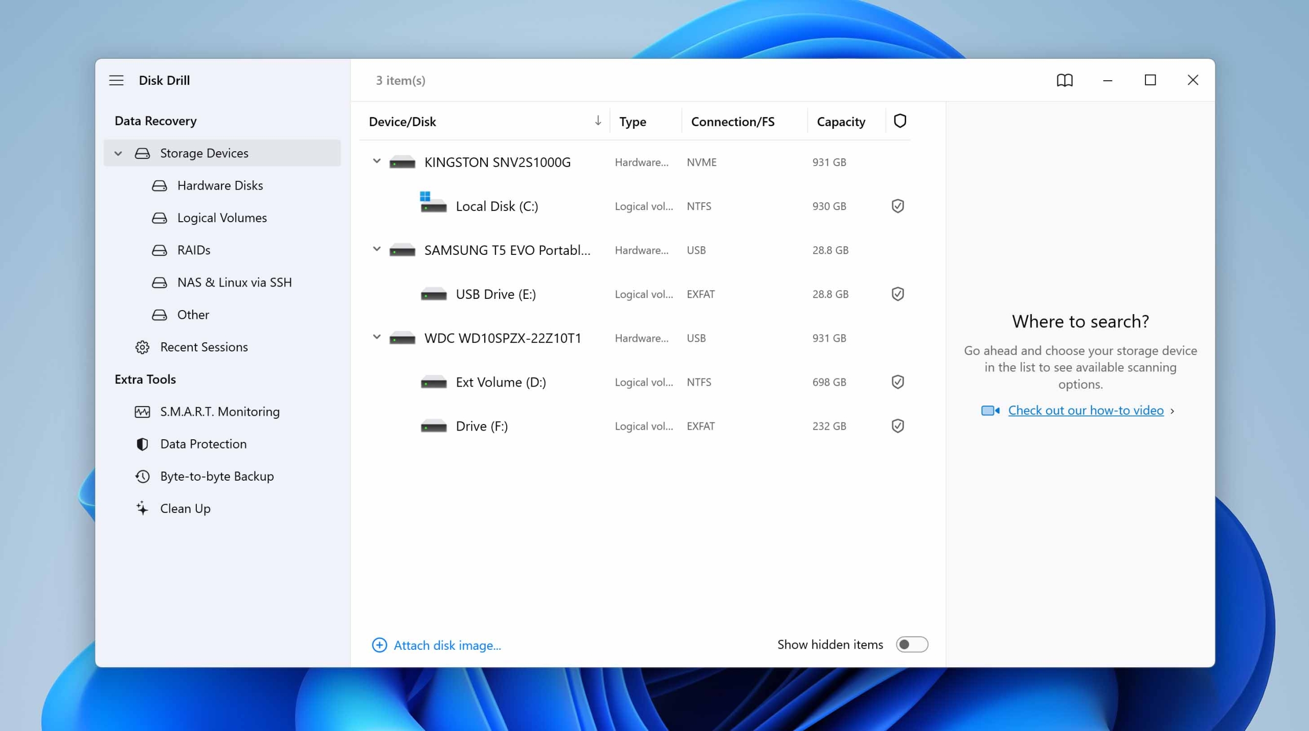 attach the created byte-by-byte copy of the ssd
