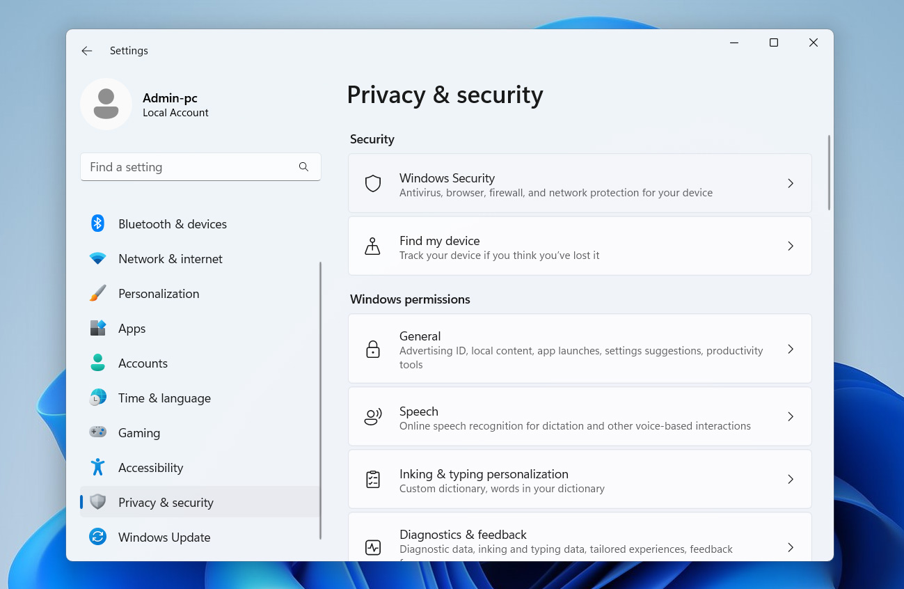 open windows security