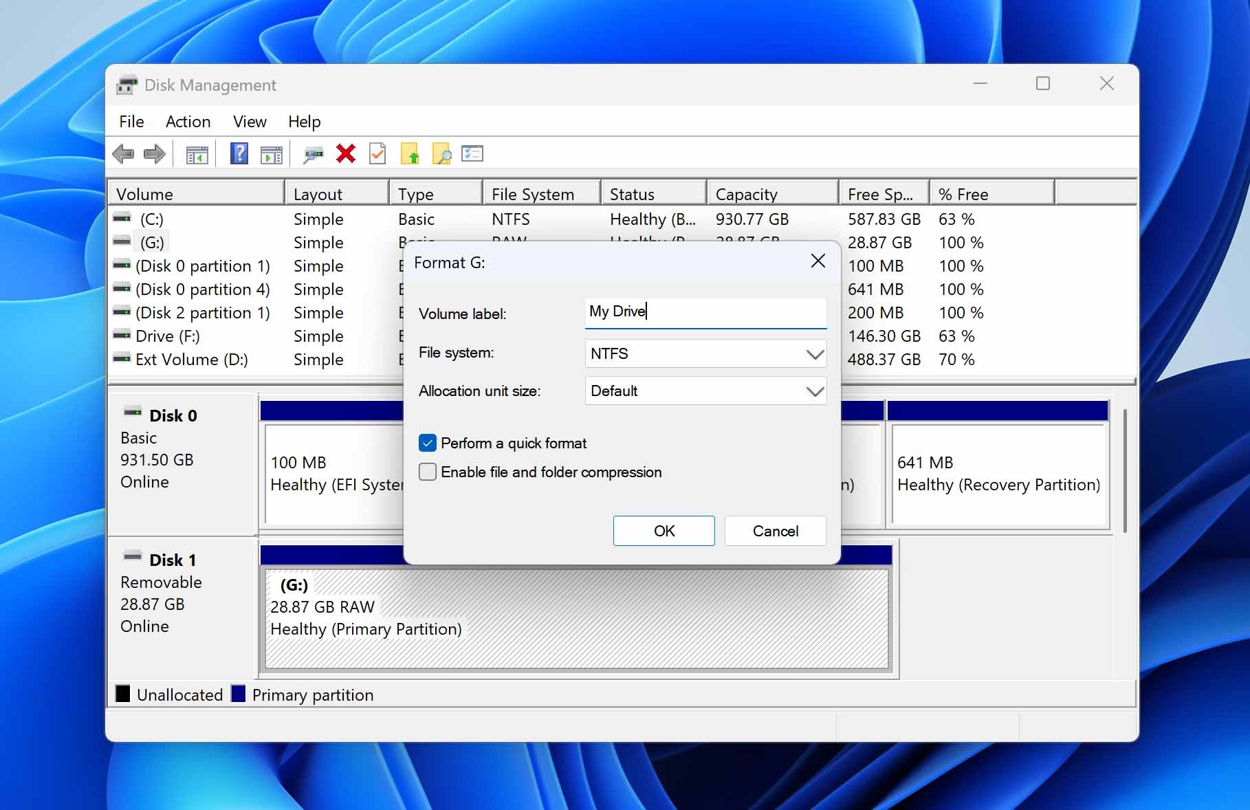 configure format options