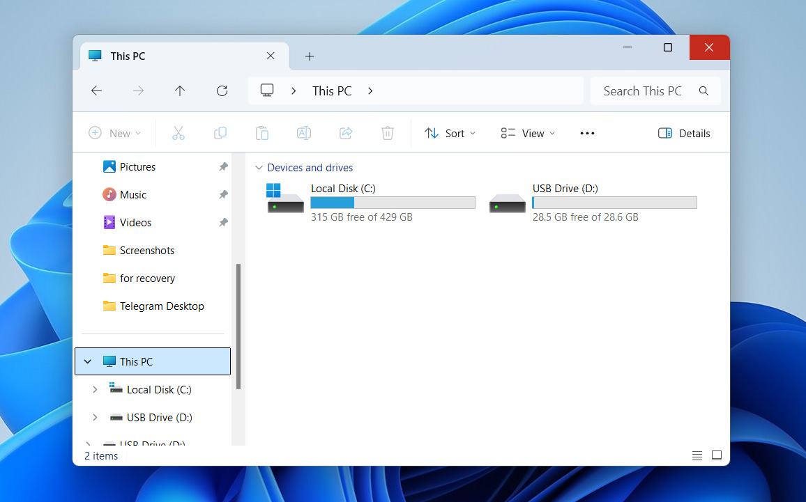 open file explorer