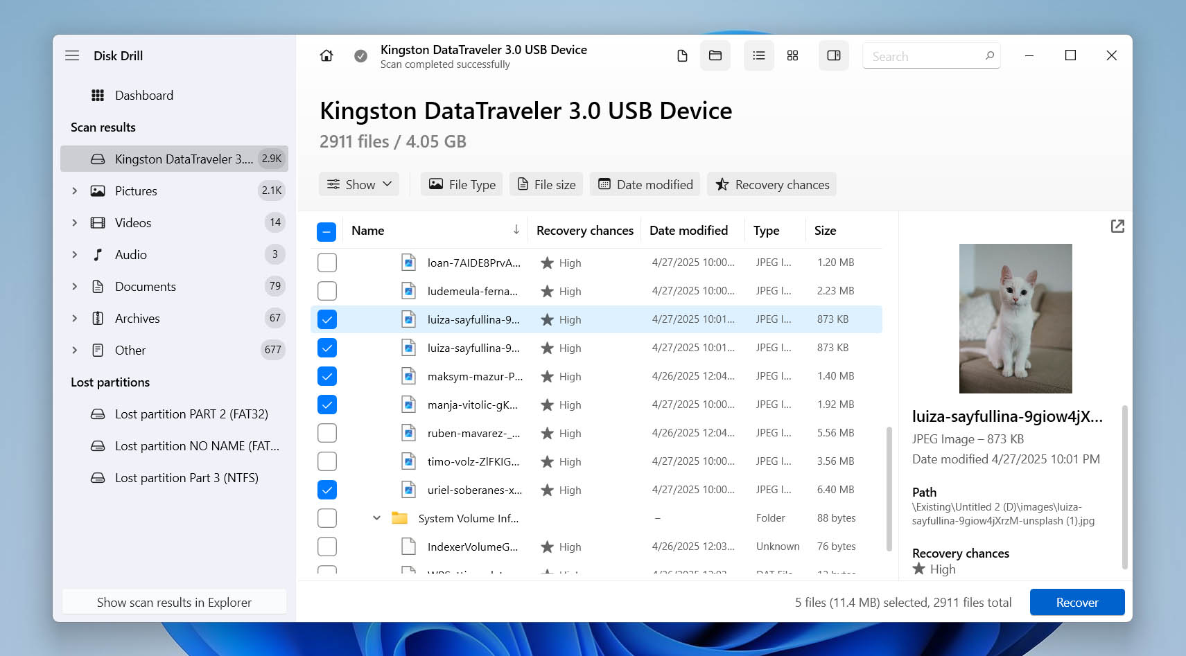preview and select files disk drill