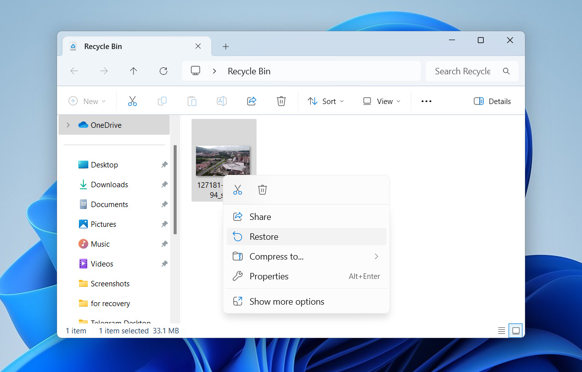 restore ring video from recycle bin