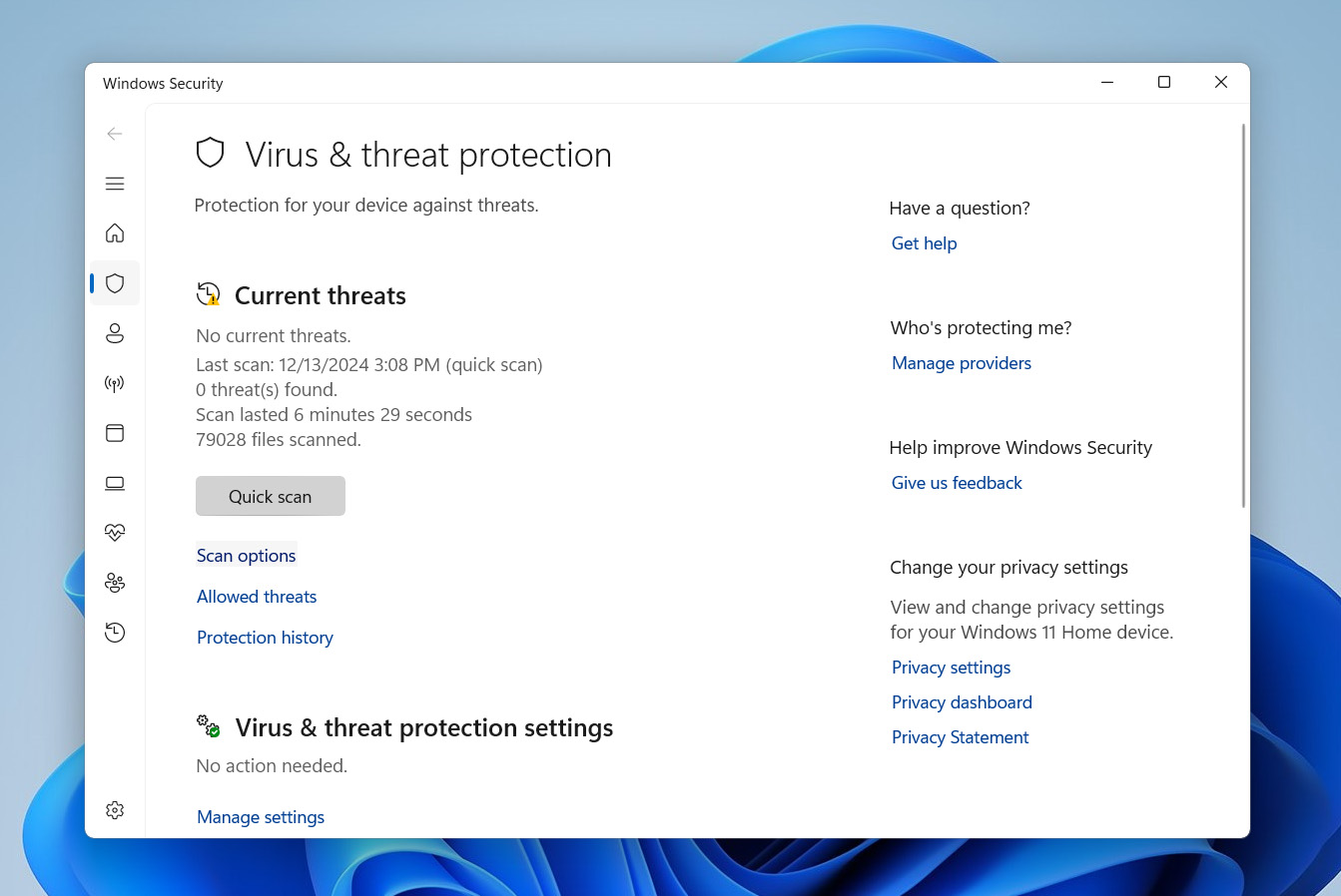 open threat scan options