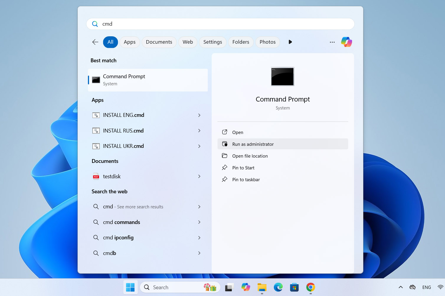 run command prompt on windows