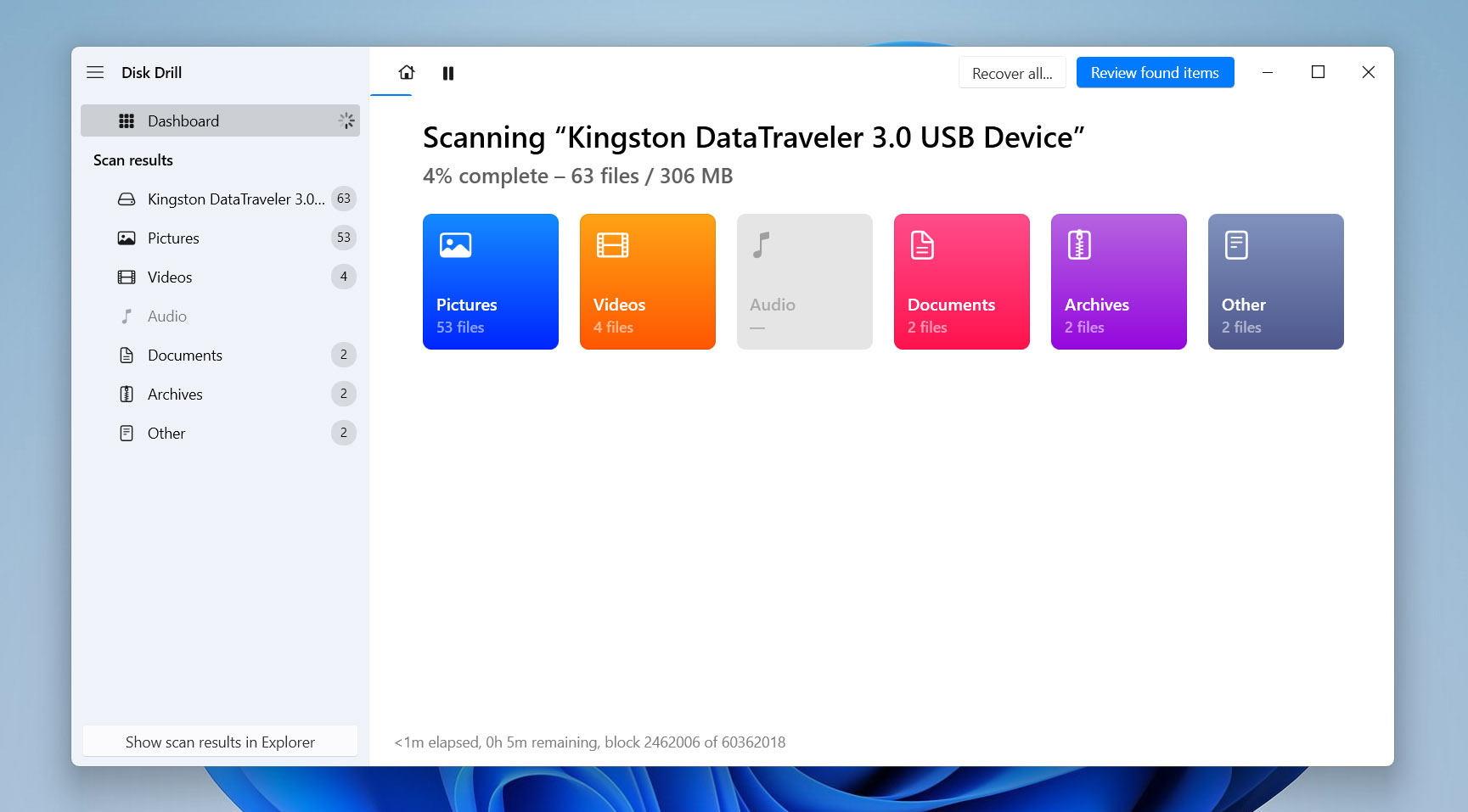 scan drive with lost ring videos with disk drill