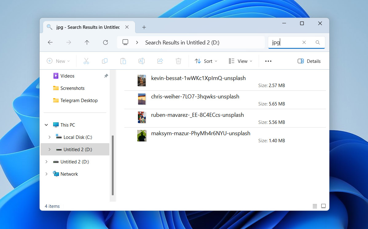 search files on this pc