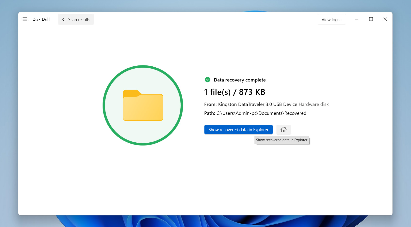 review recovered data from raw drive