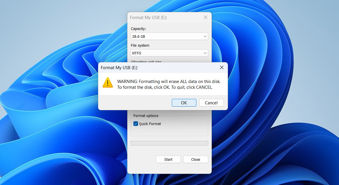 confirm formatting
