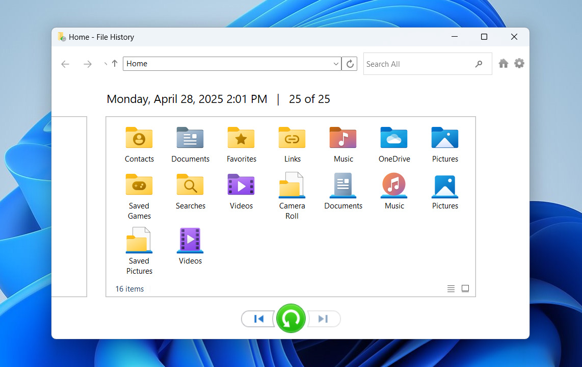 review file history backups