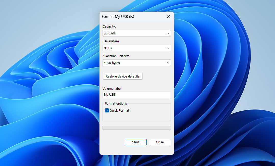 select format options