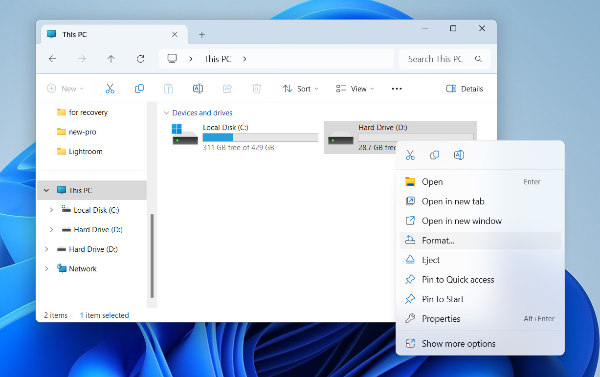 find the option for formatting