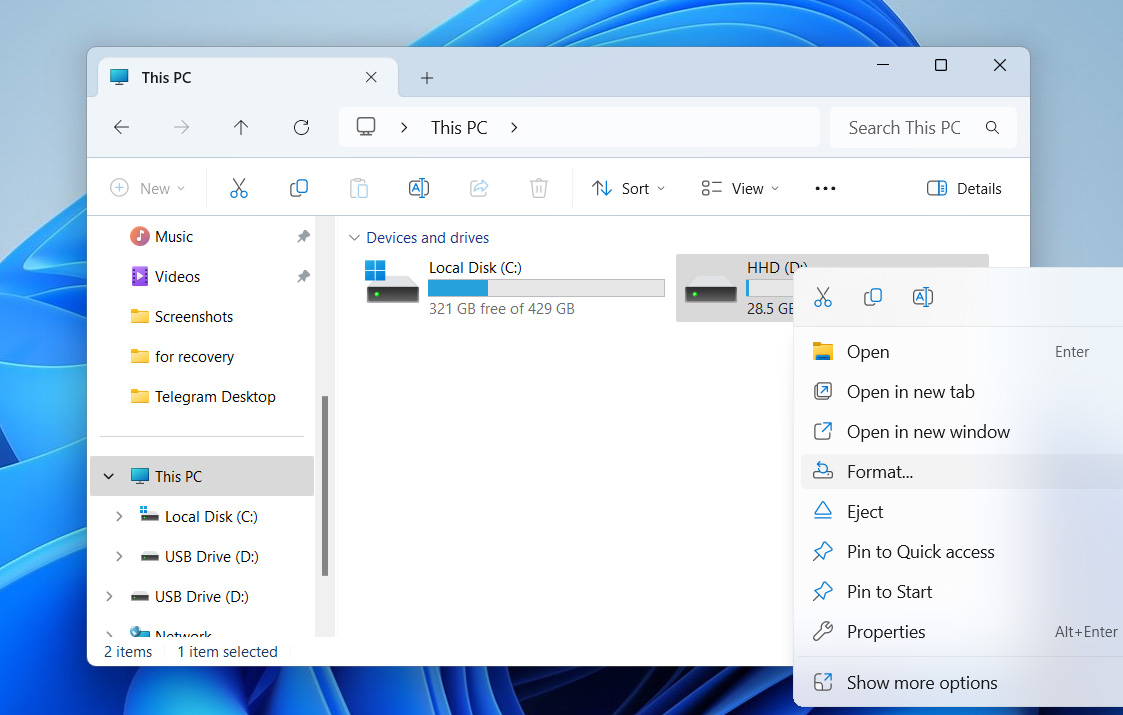 format drive in file explorer