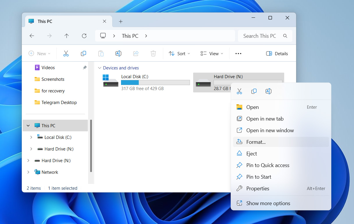 format drive in file explorer