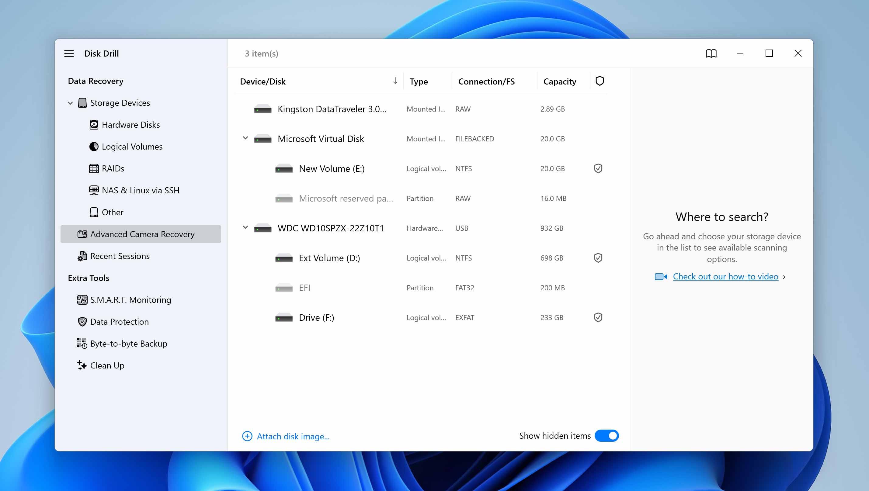 open advanced camera recovery module 