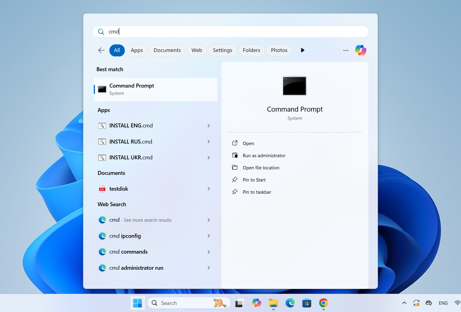 run cmd on windows 11