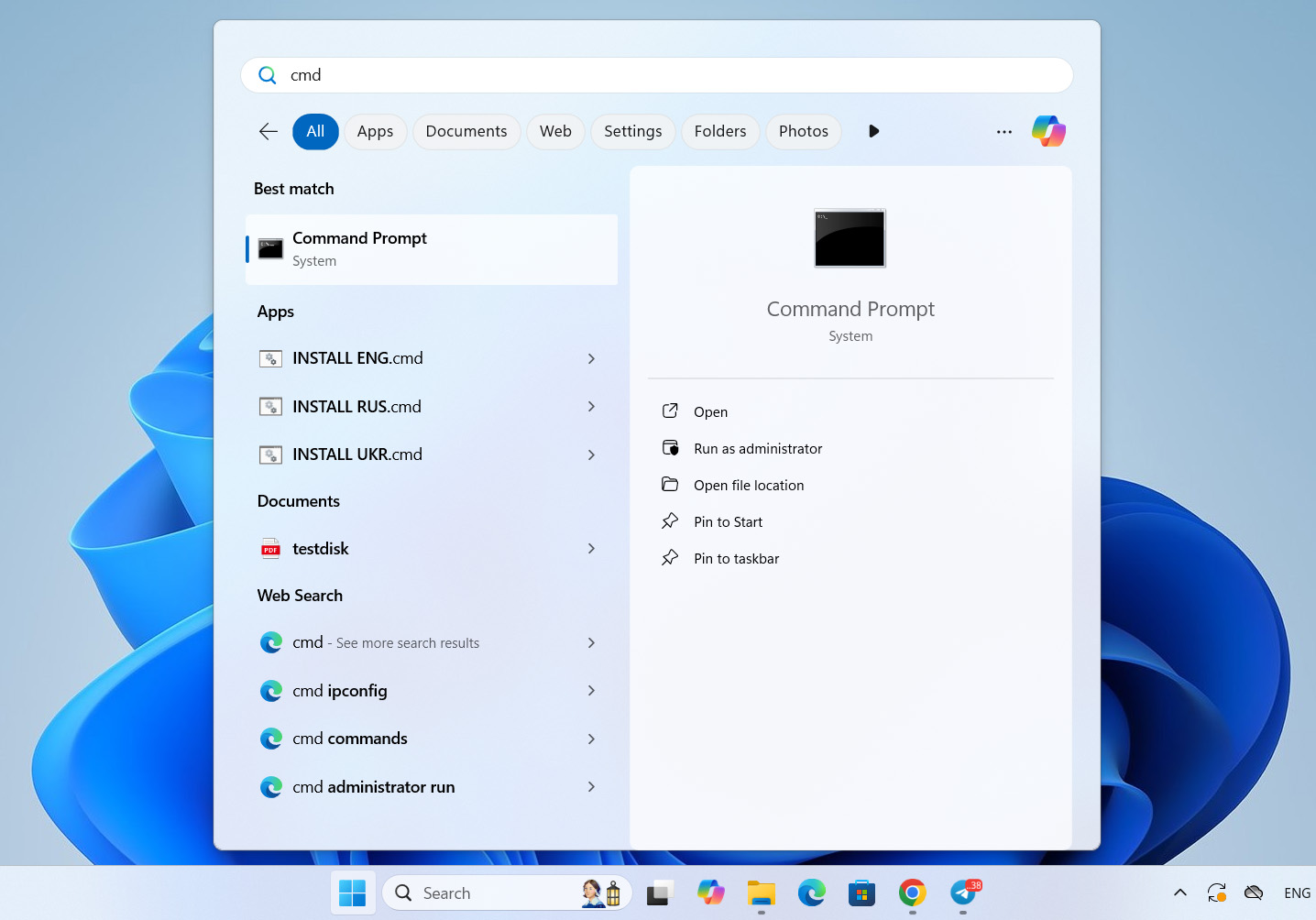 run cmd on windows 11