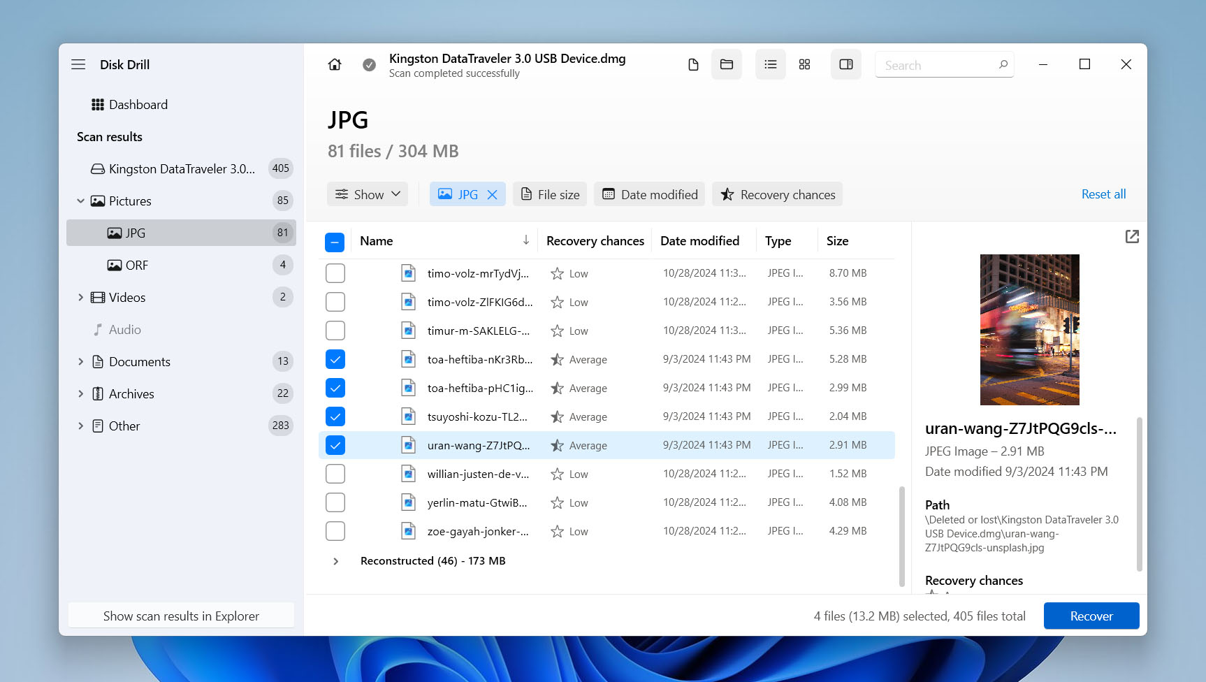 browse through the files and select them