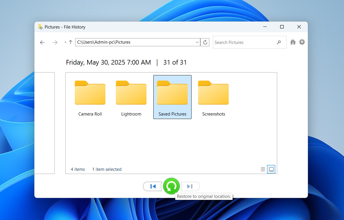 restore cut and paste lost files