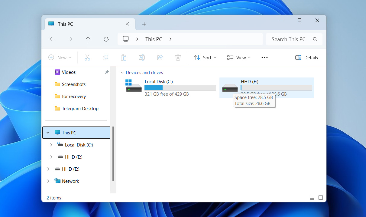 check your drive in file explorer