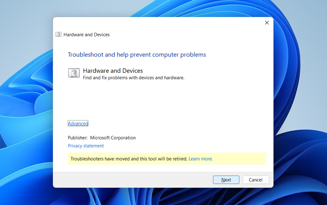 run device troubleshooter